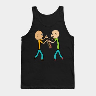 Two Bald Men Fighting Over A Comb Tank Top